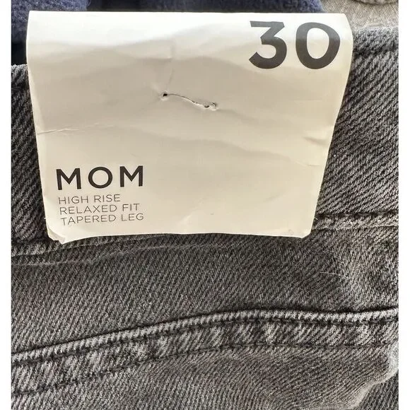 Forever 21 Jeans WMN Sz 30 MOM  Fit Black High Rise RELAXED Taper Button Fly New - Picture 5 of 6
